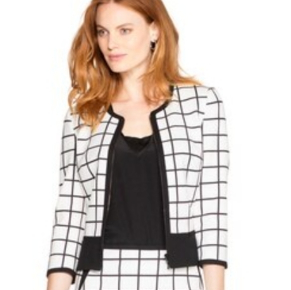 White House Black Market Jackets & Blazers - White House Black Market Window Pane Print Blazer